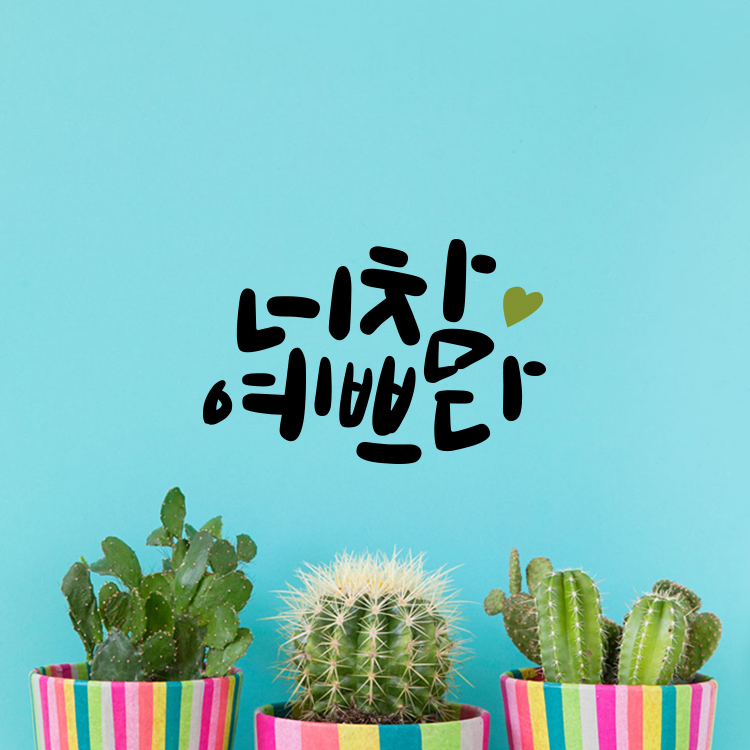 루리앤메리 한뼘캘리 18 너 참 예쁘다 레터링 감성 인테리어스티커 : 루리앤메리
