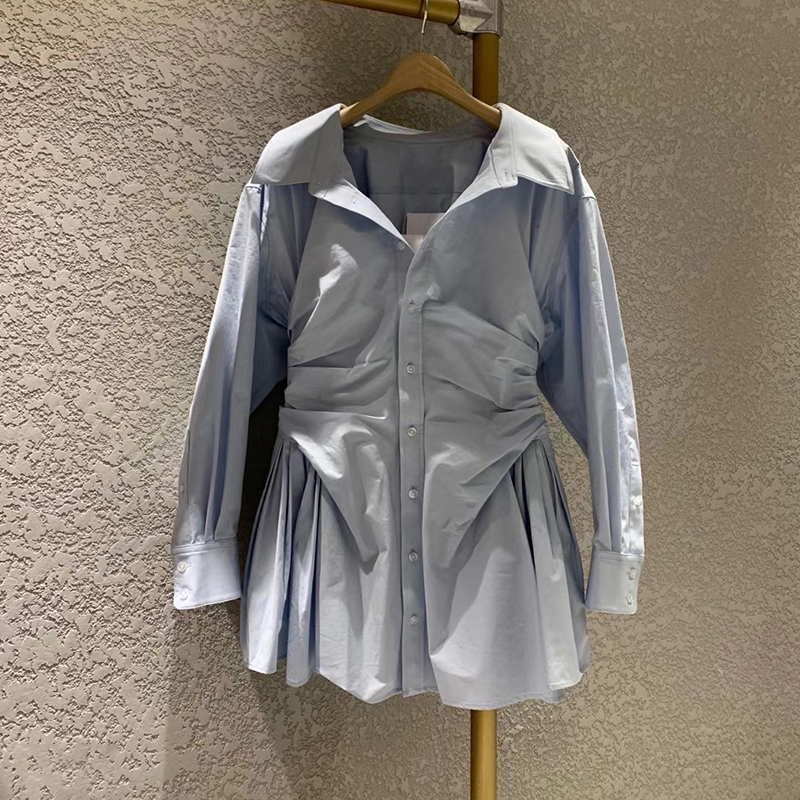 캠퍼스 소개팅 하객 룩 FRENCH RETRO SHIRT DRESS WOMENS 봄 가 : 헬로우스마일상점