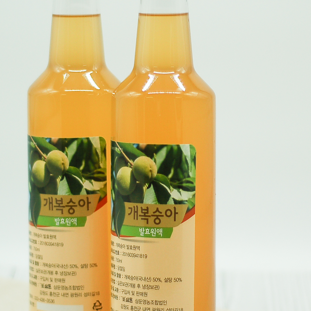 국내산 전통 선물용 수제청 개복숭아청 750ml : 삼둔팜
