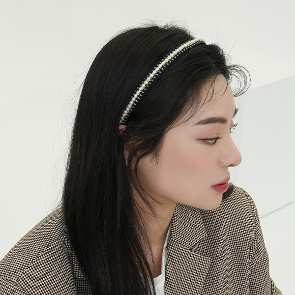 진주 미니 리본 헤어밴드 (22HB024) : 수앤수악세사리