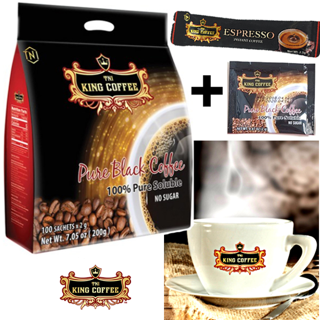 TNI 퓨어블랙 커피 킹커피 2g x 100개 +사은품 2g 에스프레소 2.5g 한개더 : 댄디플레이스