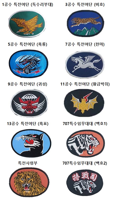 특전사 흉장 사단 부대 마크 약장 군인 군용 군대패치 : 더화랑사