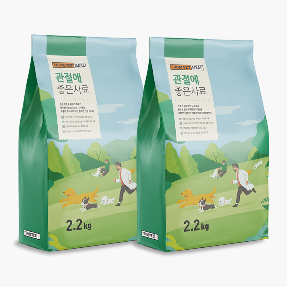 프롬벳 관절에 좋은 가수분해 유기농 사료 오리고기, 2.2kg, 2개 : 프롬벳
