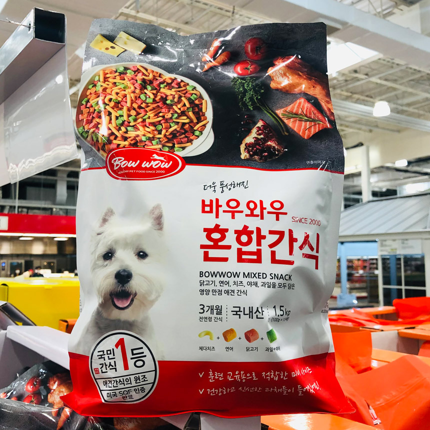 코스트코 바우와우 혼합 간식 치즈 애견 강아지 보상 져키 훈련 훈련용 대용량 1.5kg : 코코리빙마트