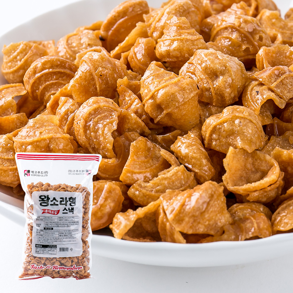 에코푸드 왕소라형스낵 1.1kg 업소용 대용량 벌크 도매 옛날과자 추억의간식 문방구 어르신간식 : 마트빵빵