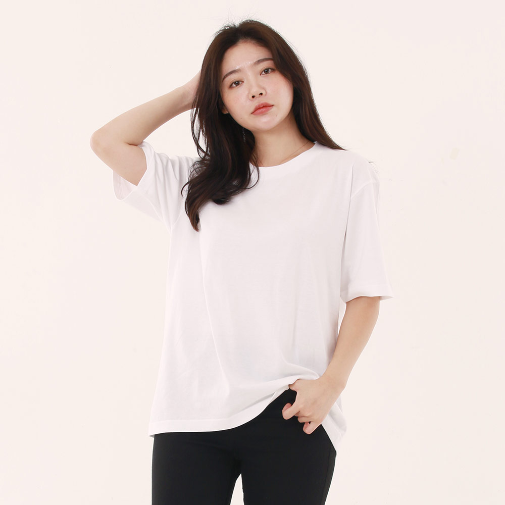 키멜 오버핏 라운드티셔츠 220269 라운드티 기본티 반팔기본티 여자기본티 무지티셔츠 : 예빛나