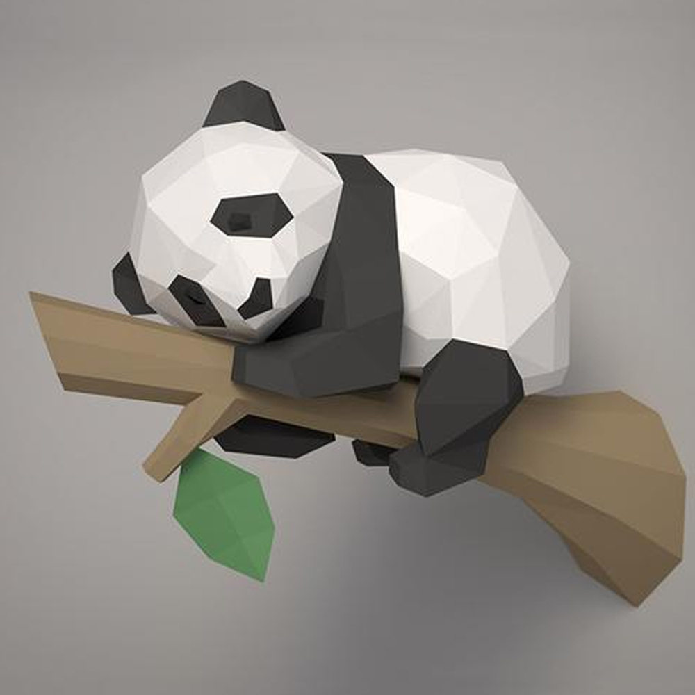 페이퍼크래프트 도안 종이크래프트 3D 벽에매달린팬더곰 : 영홈시스