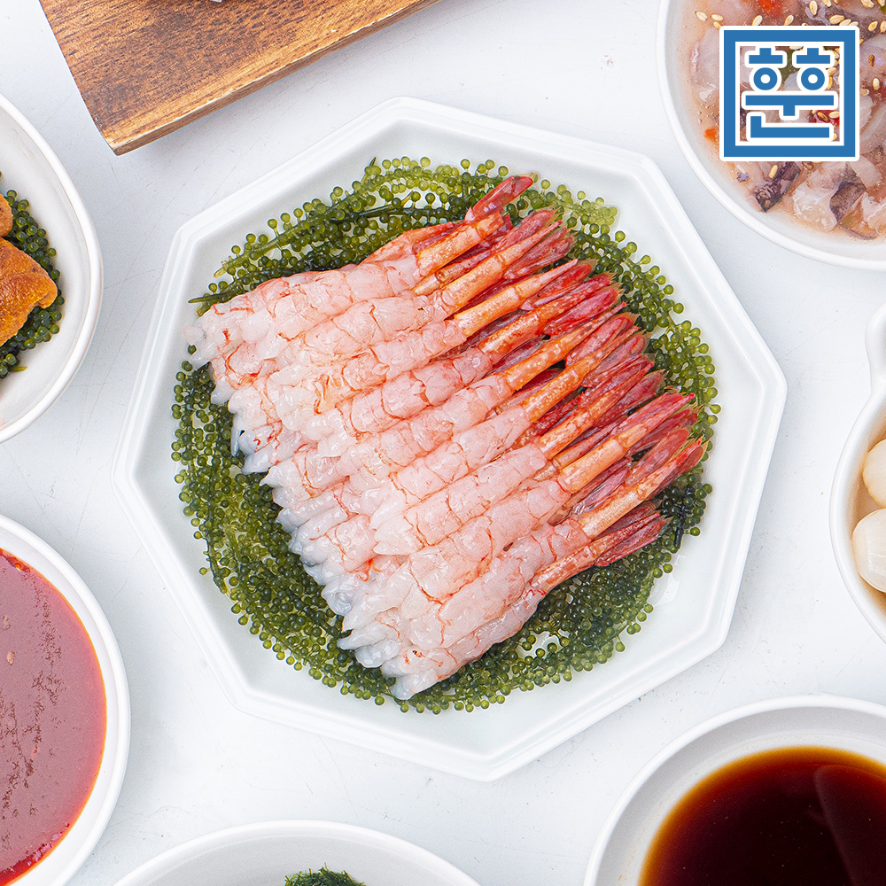 손질 단새우 20pcs 홍새우, 초밥용, 북쪽분홍새우 80g, 3개 : 훈훈수산