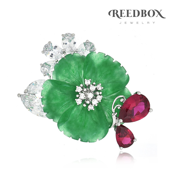 [선물포장] 혼주 한복브로치 작약꽃나비 브로치 어머니브로치 : 리드박스