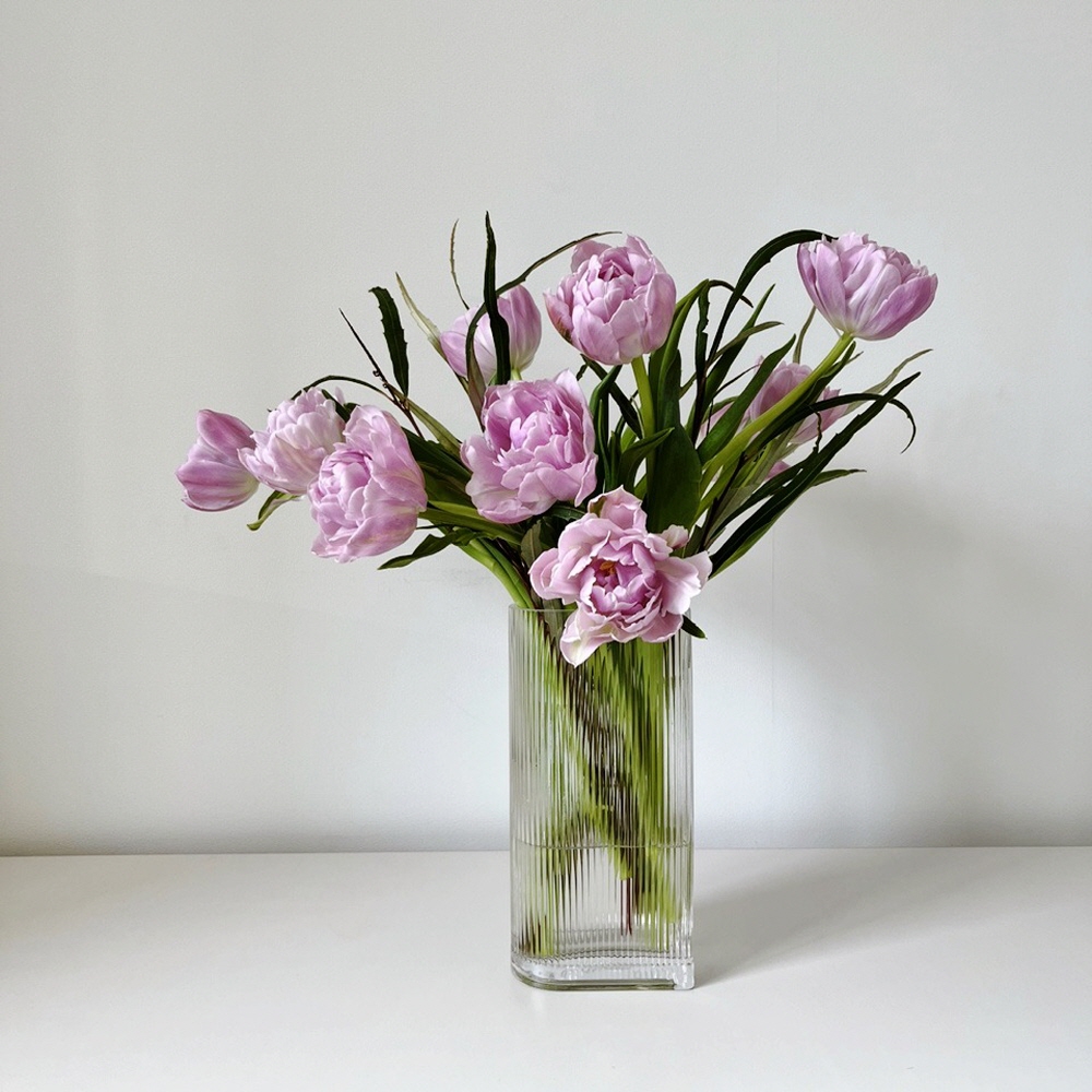피오니 유리화병 꽃화병 꽃병 화기 vase : 여름날 오후