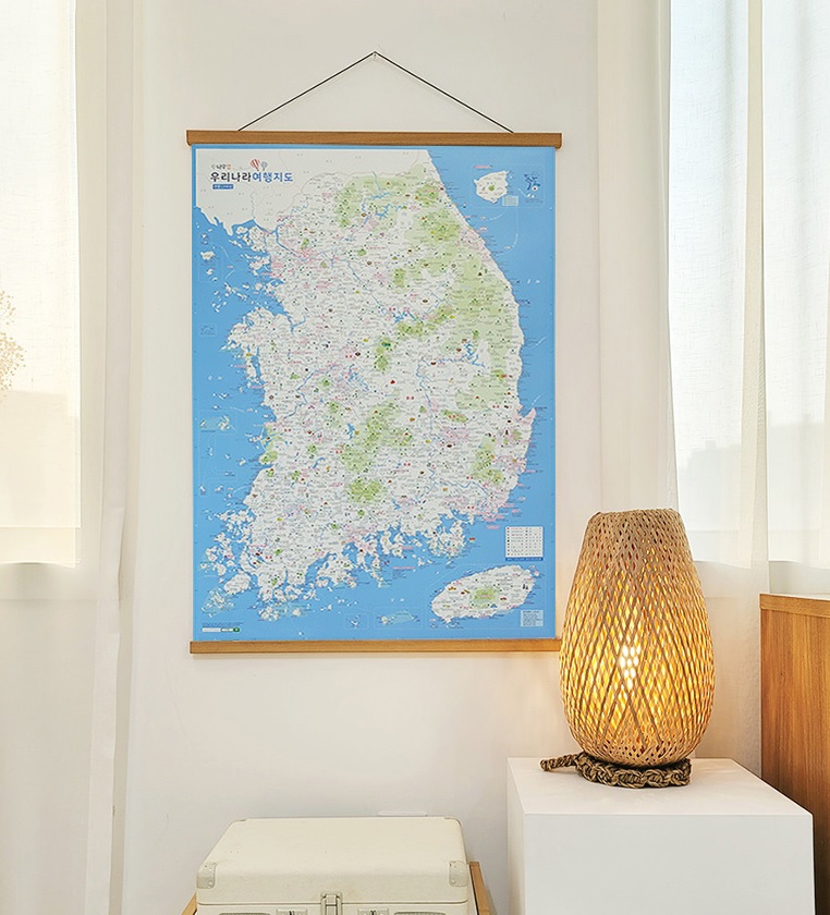 우리나라 여행지도 대한민국 전국 관광 도로 대형 포스터 여행계획지도 : vary market