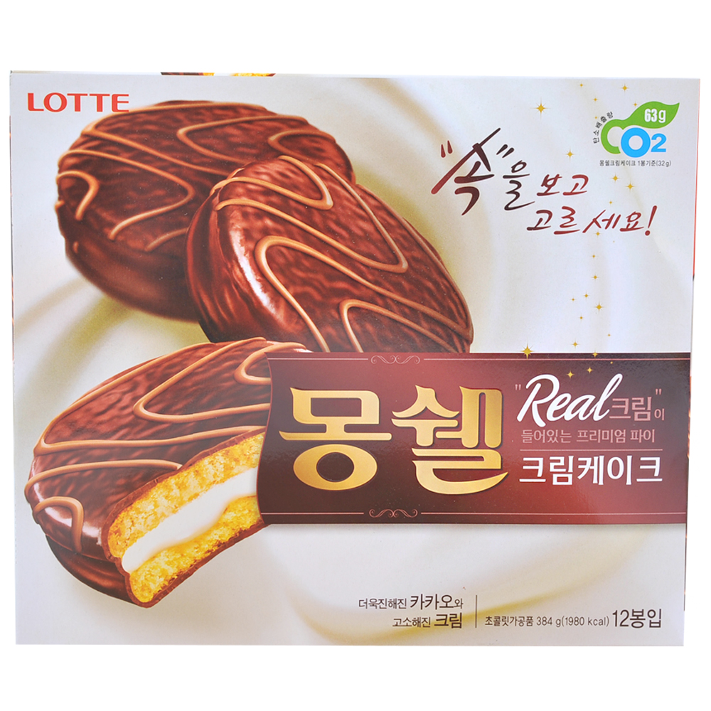 몽쉘 크림케이크 384g(12봉입) 8개  롯데제과 크림파이 소프트파이 : 쿠키빈샵