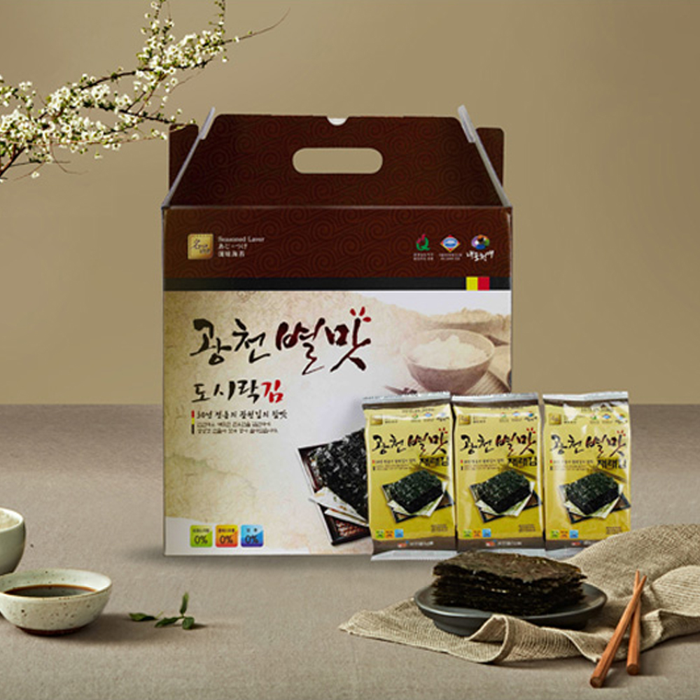광천별맛김 조미김 광천김 파래김 재래김 무가미 김자반 숯불 생김 명절 김선물세트 : 홍연팜
