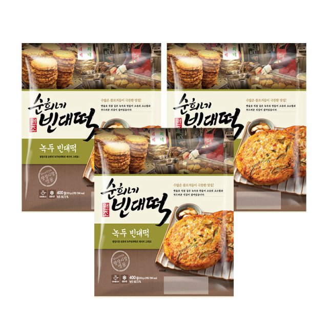 피코크 순희네 빈대떡 400g x 3개 : 그린푸드마켓