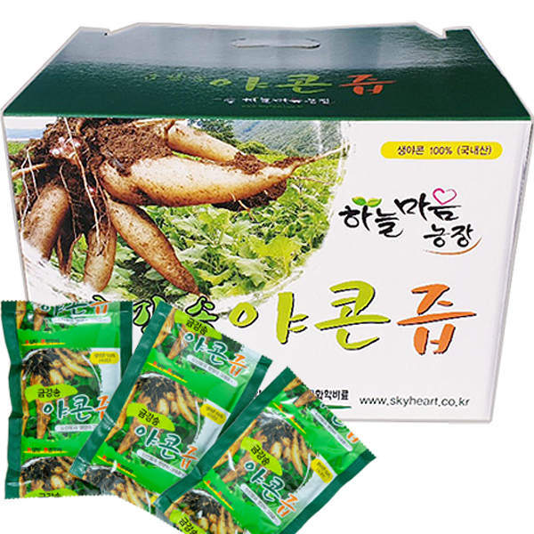 하늘마음 야콘즙 (유기농 야콘100%) 110ml 100포, 원액 국산 : 하늘마음농장 개복숭아