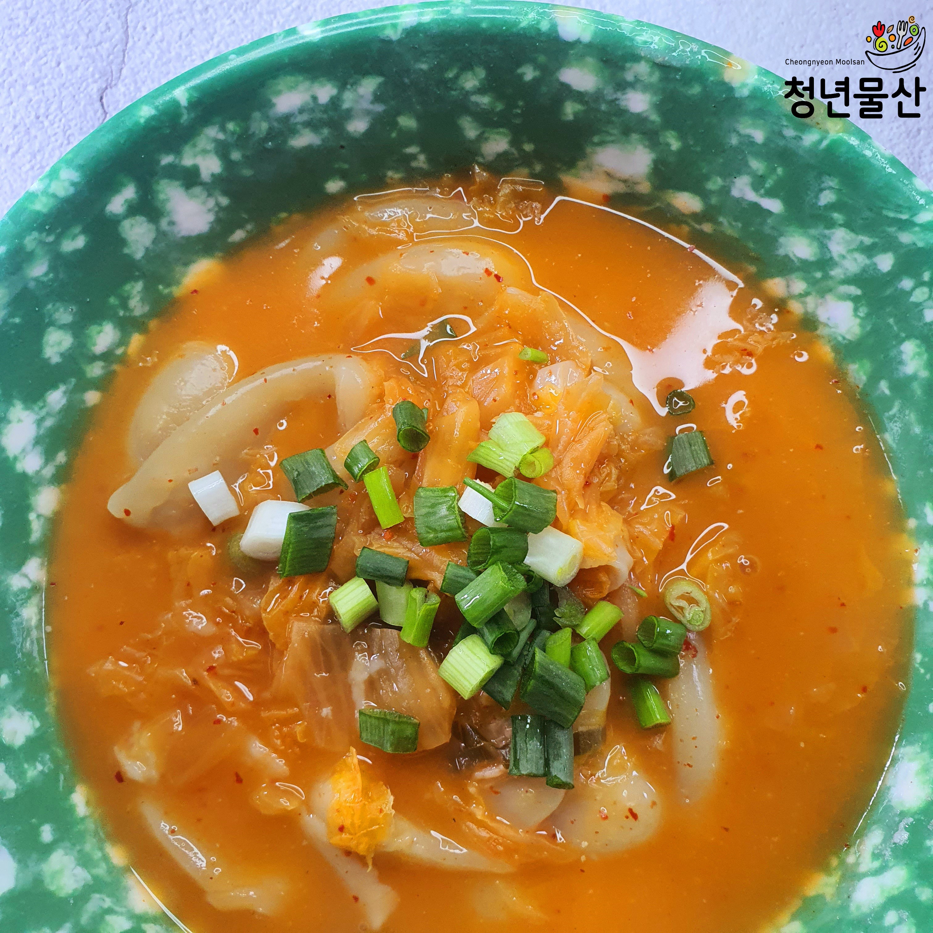 애니웰푸드 김치수제비 340g : 청년물산