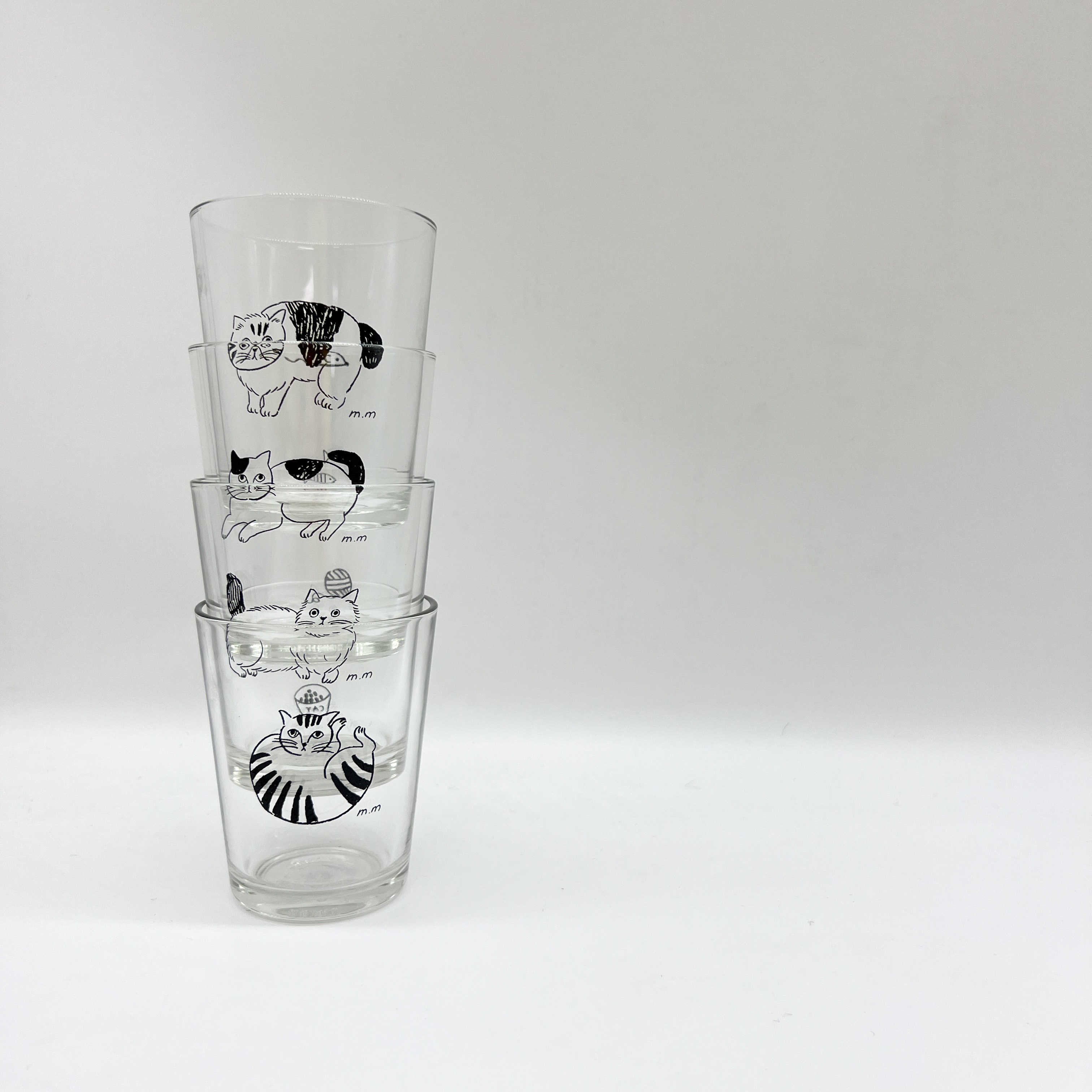 MINI GLASS CUP W/CAT D : 꽁떼르씨엘