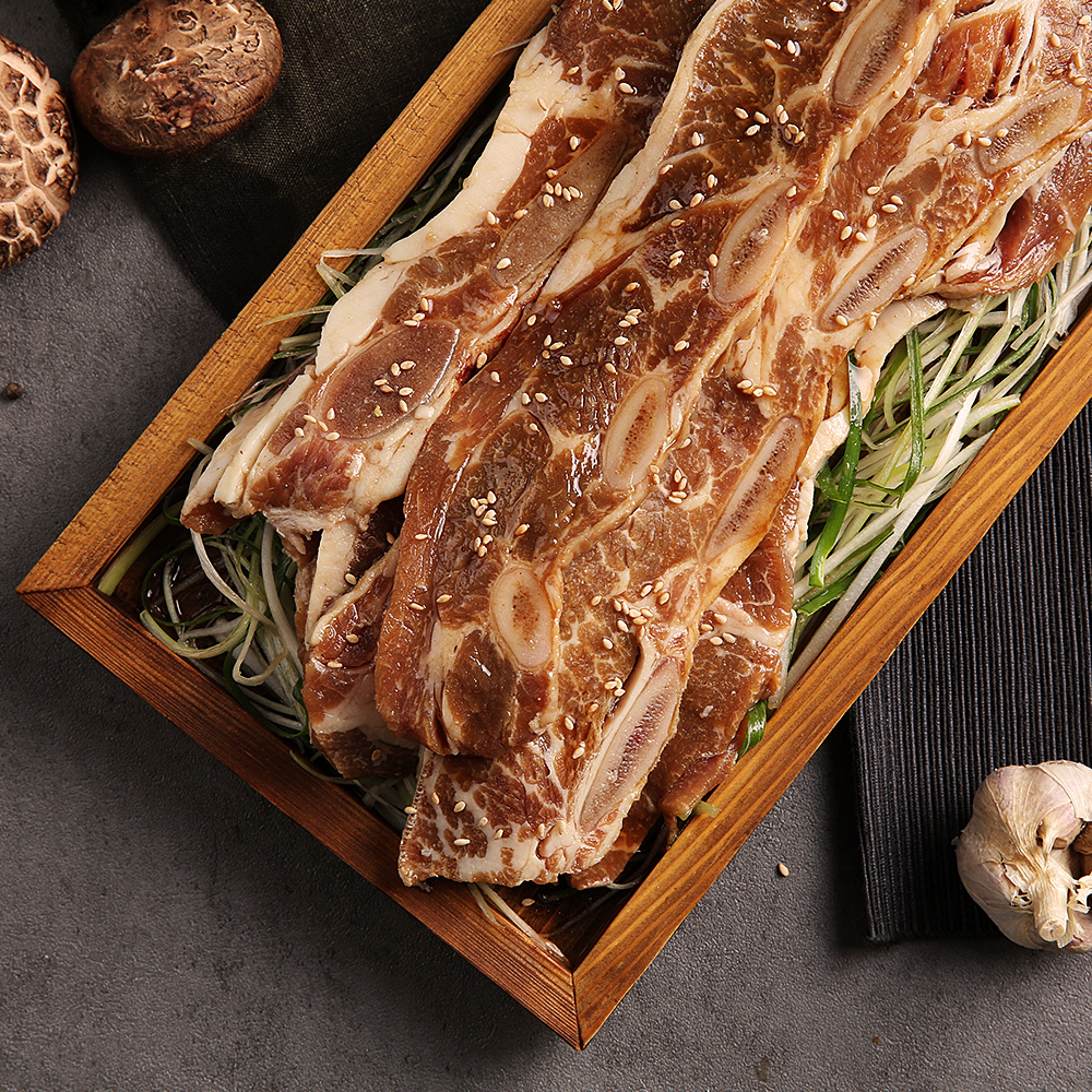 조선곳간 양념 LA갈비 꽃갈비 캠핑용 소고기 구이용 선물세트 1kg : 조선곳간