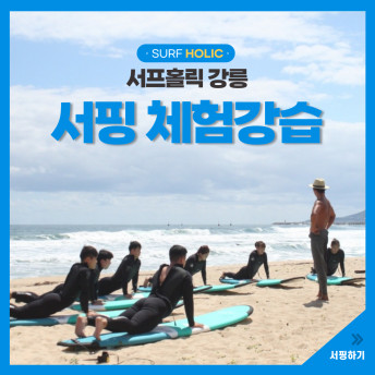 강원도서핑 핫스팟 금진해변 서핑보드 서핑슈트 장비대여 종일권 포함 : 서프홀릭 강릉