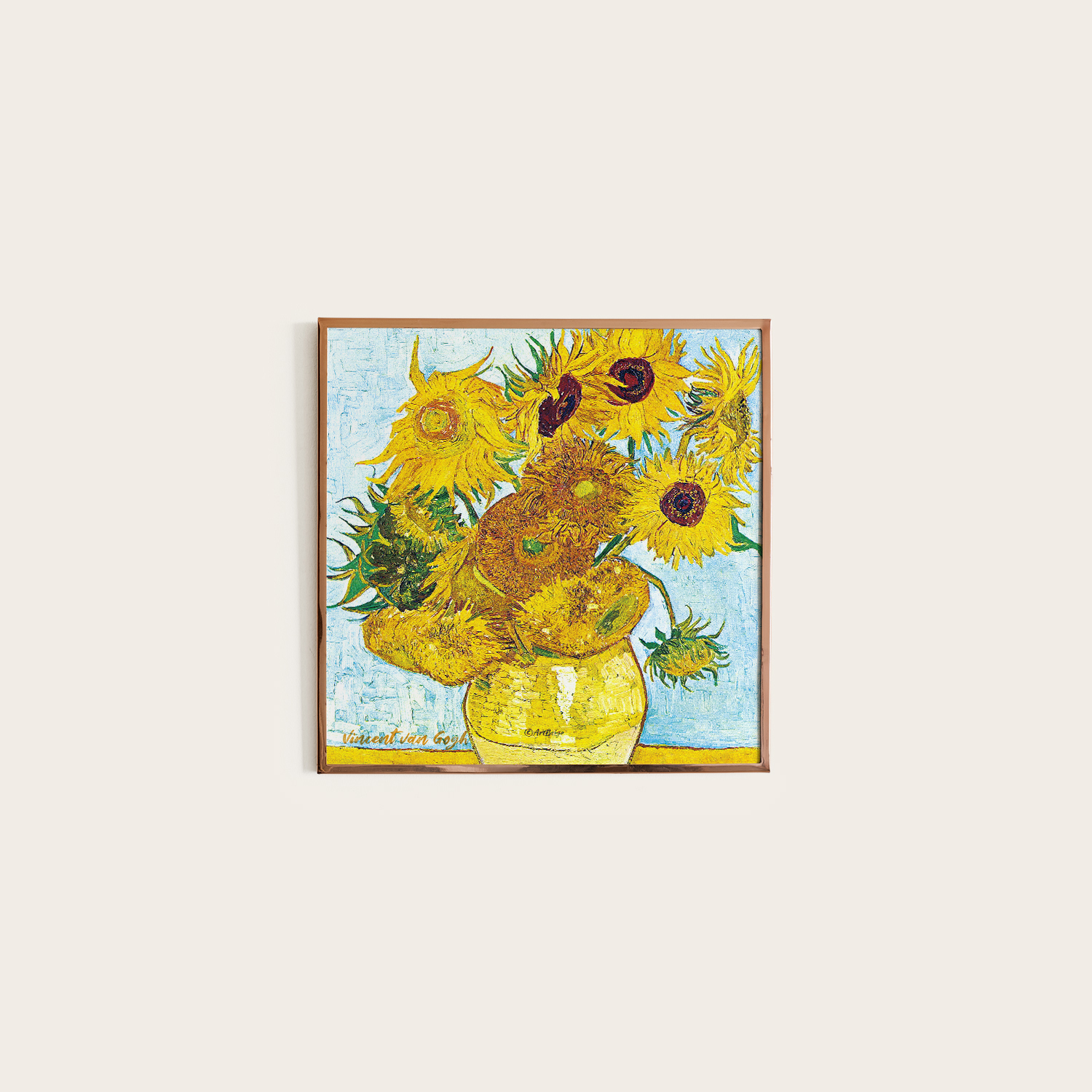 12x12cm 반고흐 해바라기 정사각 명화 엽서 디자인 감성엽서 : 아트베이지