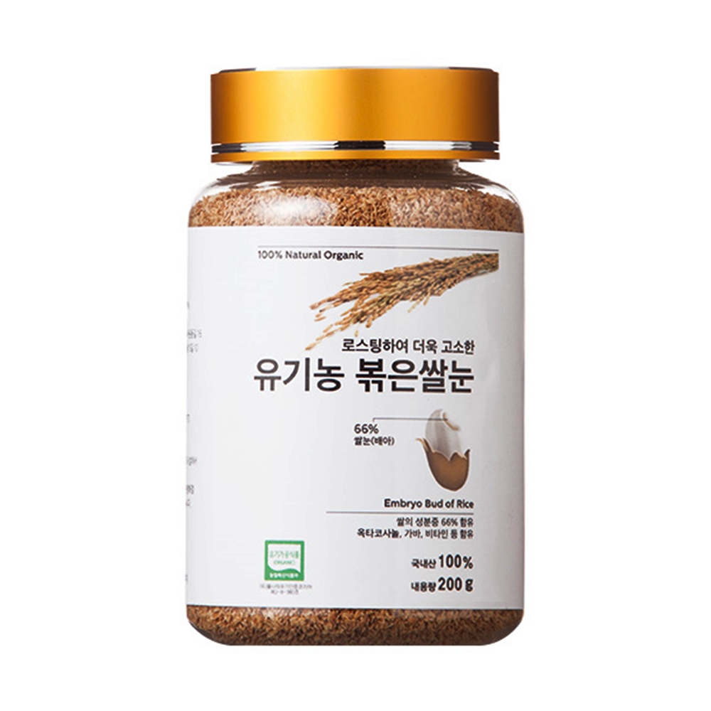 유기농 볶은 쌀눈 200g 가바 현미 의효능 발아 볶은 다이어트 먹는법 방송 기사 : 네이처 에코팜