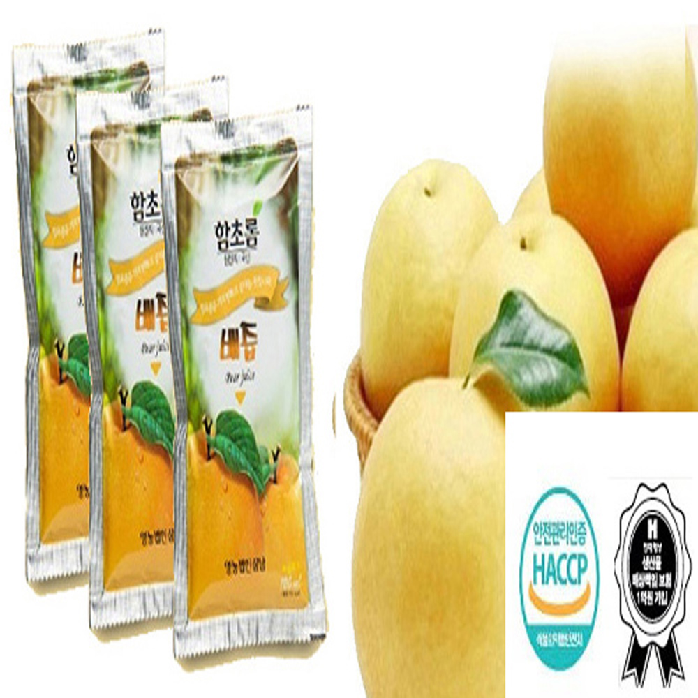함초롬 순수 100% 선물용 천연 과일즙(100ml) 30팩 / 포도즙 / 사과즙/배즙 : goodmorning