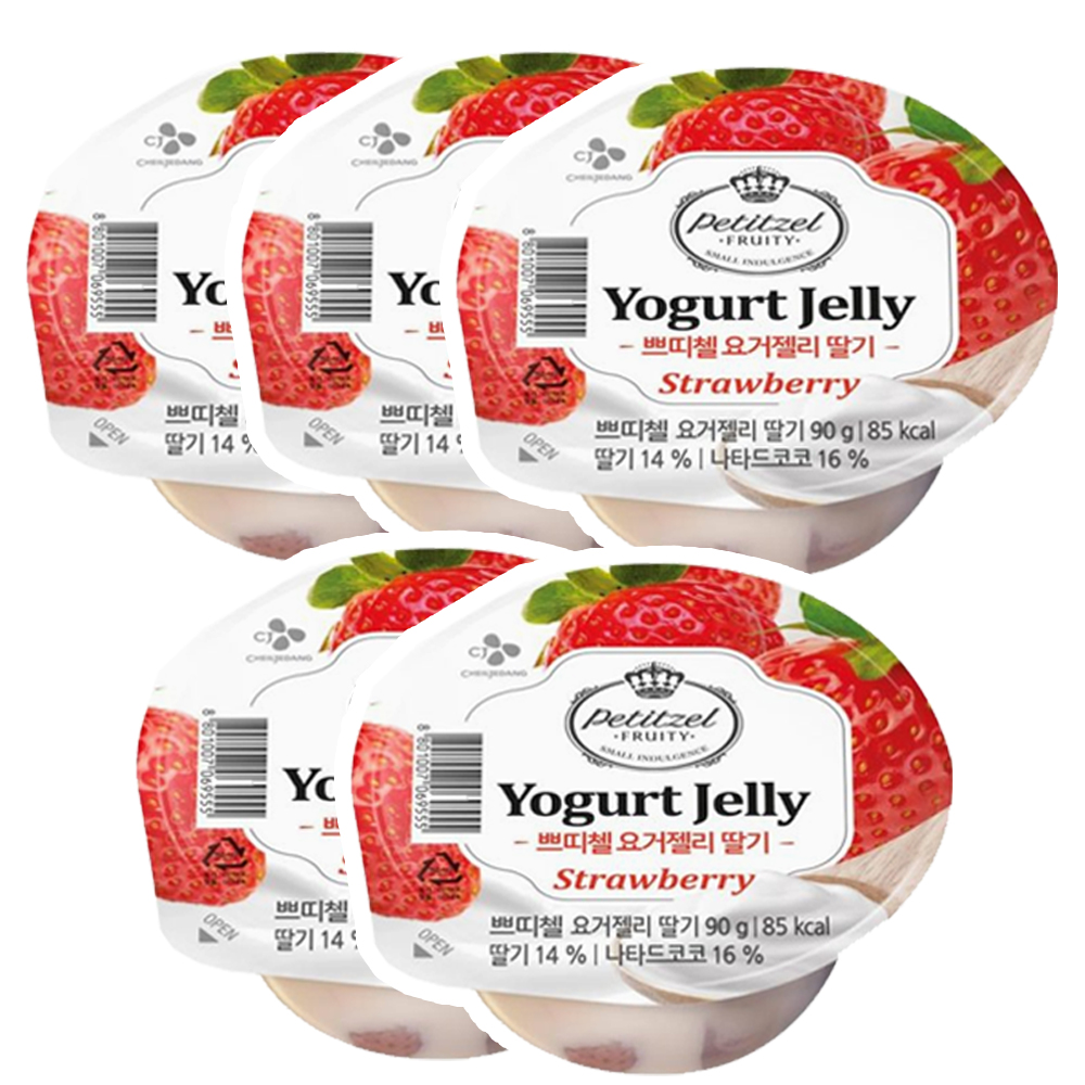 CJ제일제당 쁘띠첼 요거젤리 딸기 90g x 5개 : 에스플러스마켓