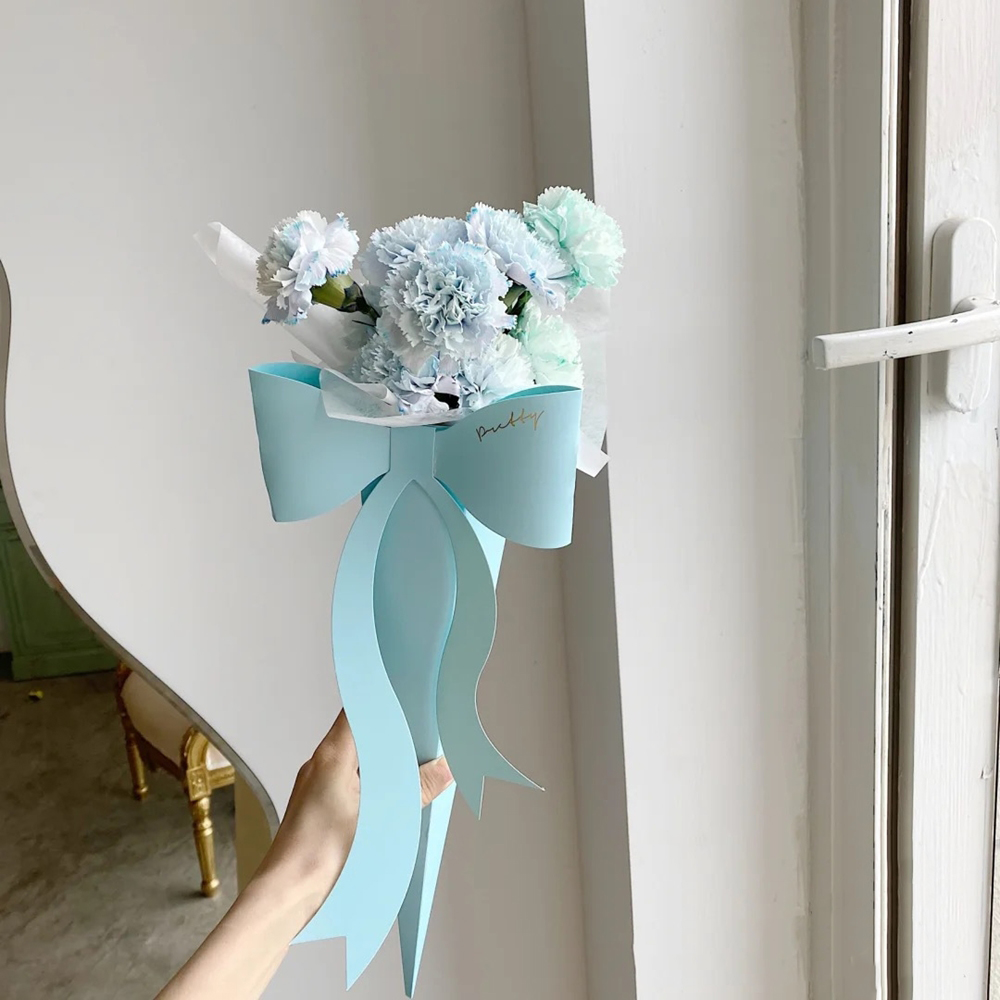 리본 한송이 꽃 선물 포장 가방 종이백 케이스 : 마음결