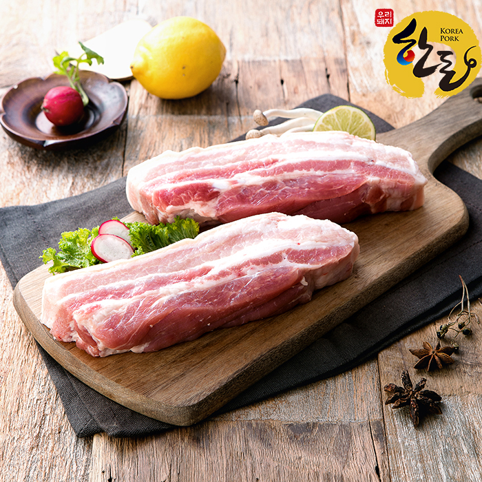 소소한돈가 소백산쑥돈 한돈 1+등급 냉장 삼겹살 목살 1.2kg 4구 선물세트 : WIHT-BOM