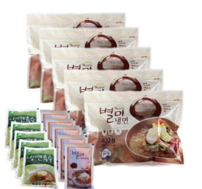 별미냉면 세트 물냉 비냉 집에서 맛있는 여름 비빔 물 냉면 : 산책길 스토어