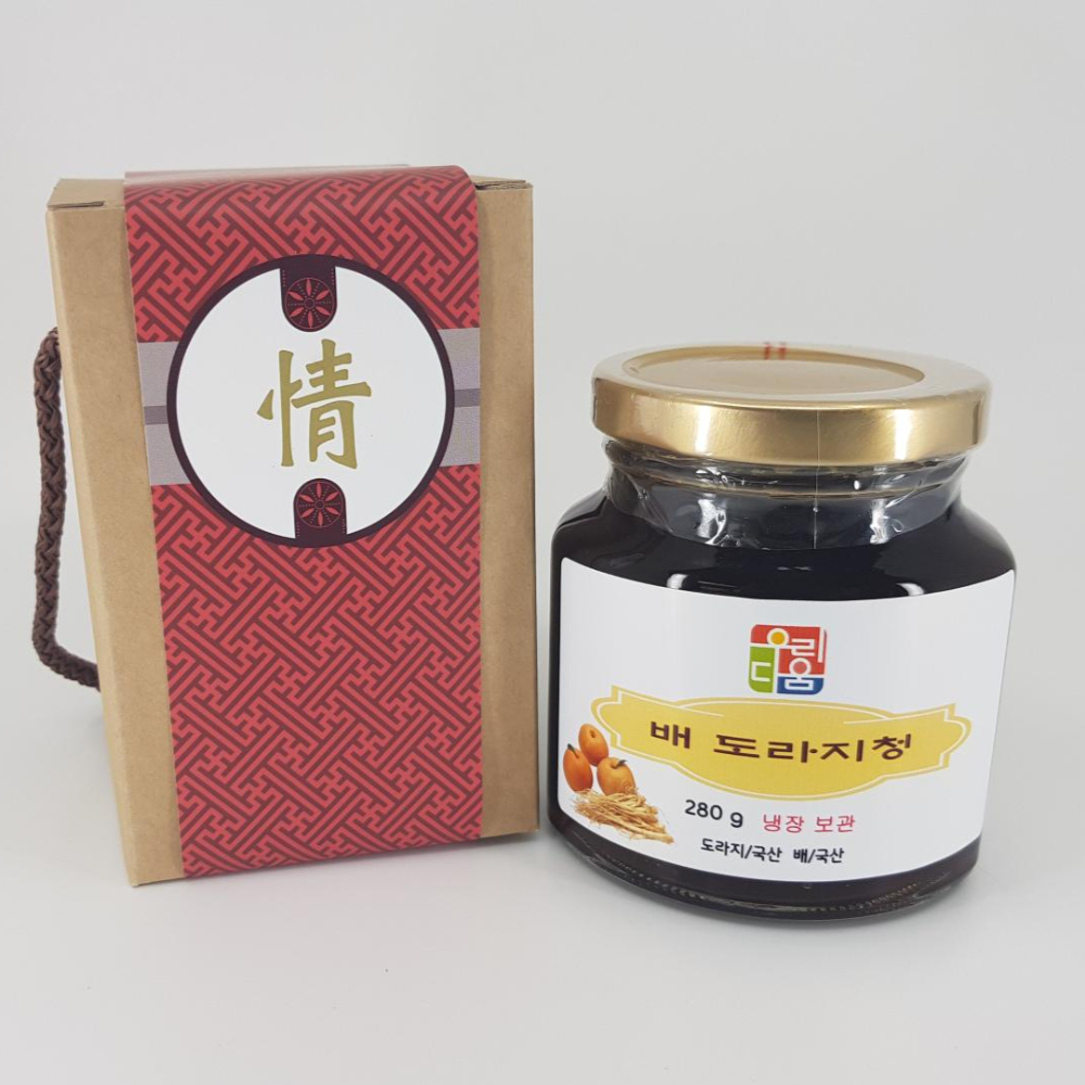 우리다움 국산 도라지 떠먹는 수제 배 도라지청 280 g : 우리다움 우리의전통수제간식
