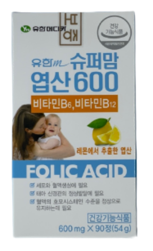 유한메디카 슈퍼맘 엽산 600mgX90정 : D.S Pharm 덕성팜