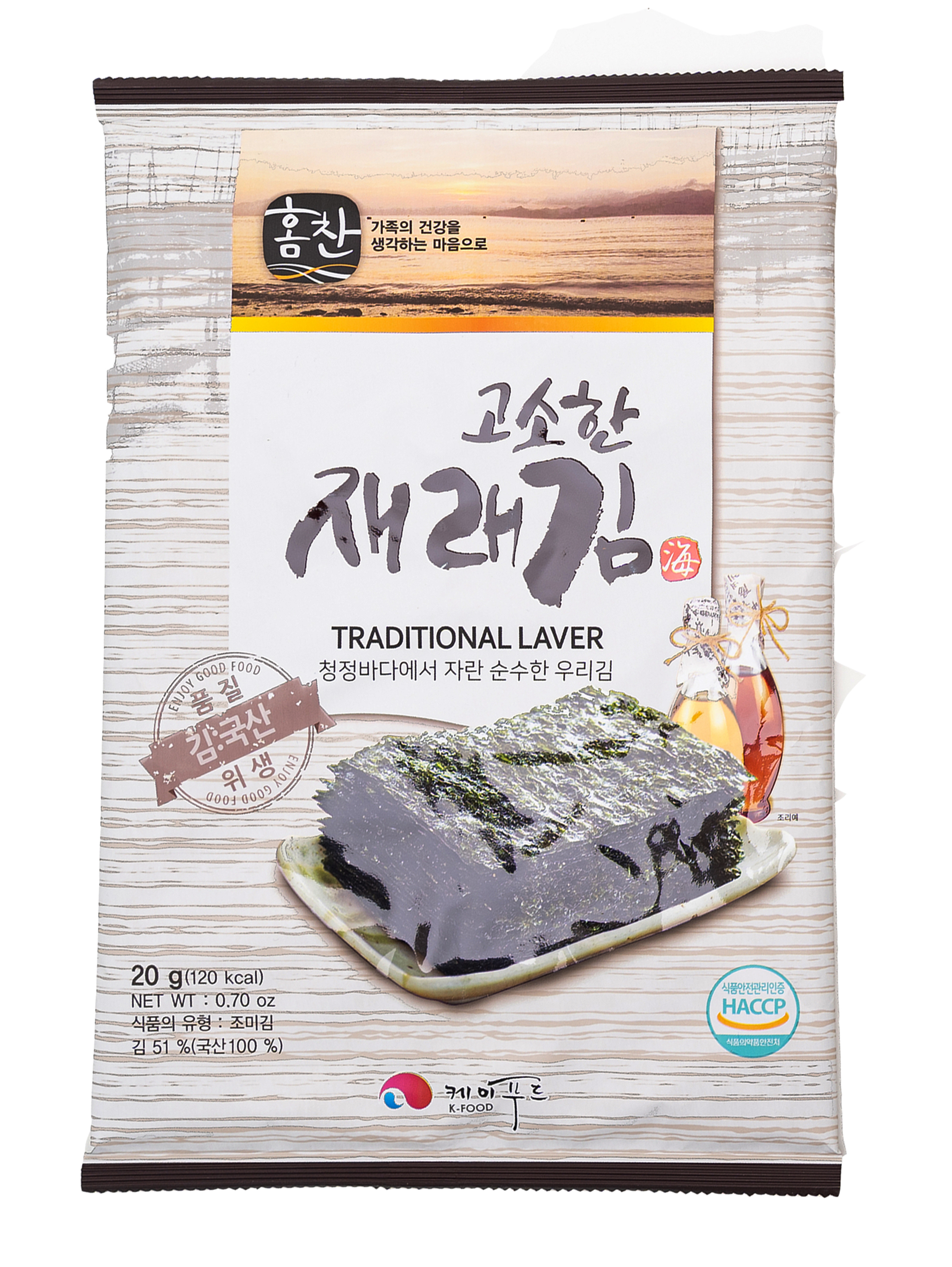 [케이푸드] 홈찬 고소한 재래김 전장김 20g x 10봉 : 주식회사케이푸드