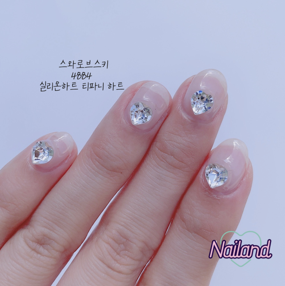 스와로브스키 4884 실리온하트 티파니하트(5.5,8mm) 네일파츠스톤 크리스탈 브이컷 : 네일앤드