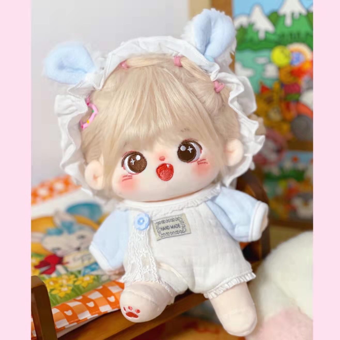국내)10cm 15cm 20cm 무속성아이돌인형 옷 유아복 헤어밴드 의상 사람인형 솜깅 랄라솜 : 랄라솜
