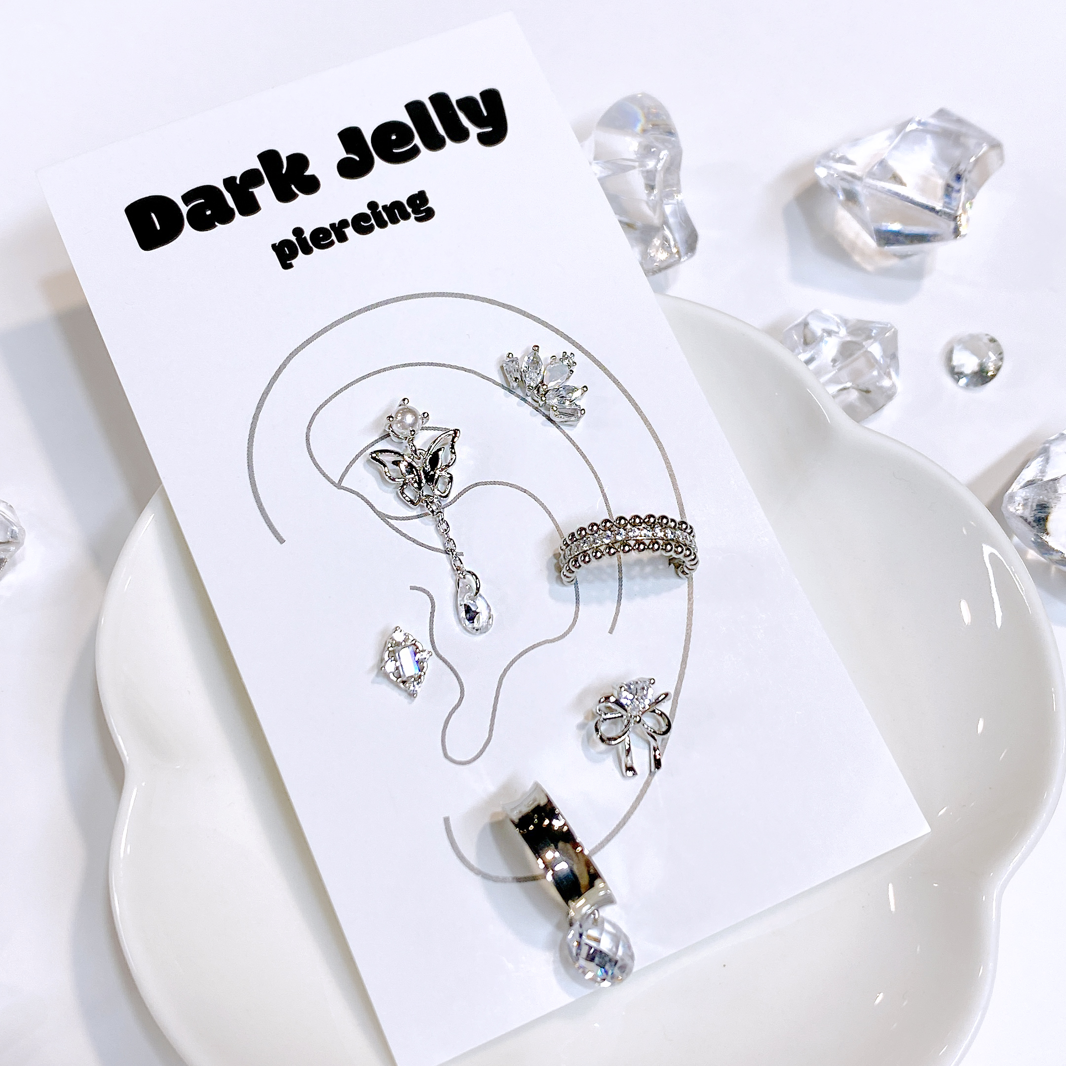 happyprincess 조합 큐빅 나비 피어싱 다크젤리 : Dark Jelly