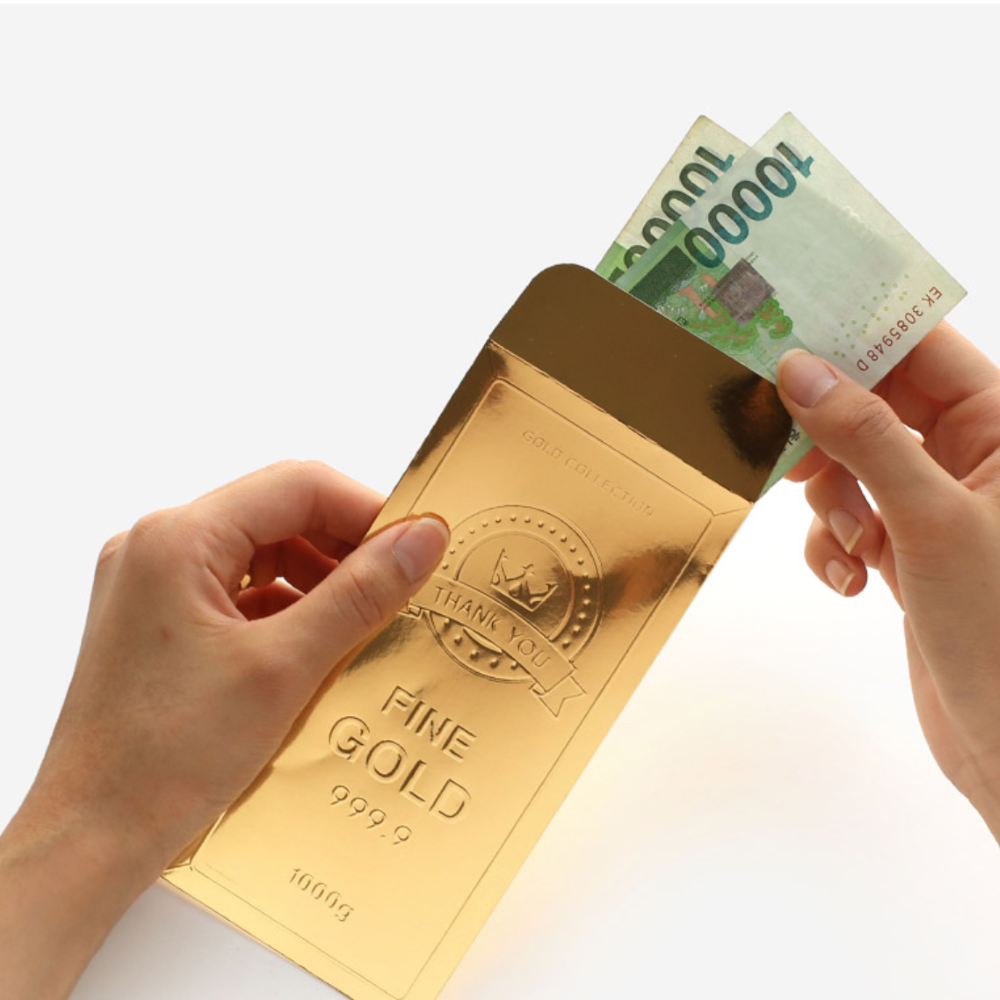 금박 골드바 황금봉투 부모님 생신 기념일 새해 추석 용돈 돈 웃긴 봉투 : 둥굴맘