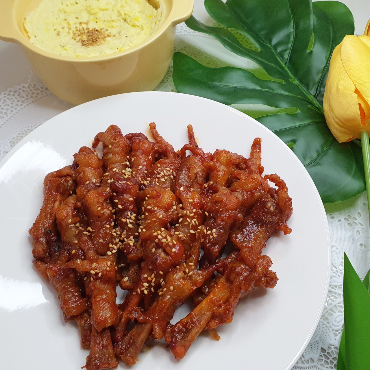 매운 숯불 음식 맛집 튤립닭발 300g 팩 장미닭발 밀키트 5팩 : 장미포차