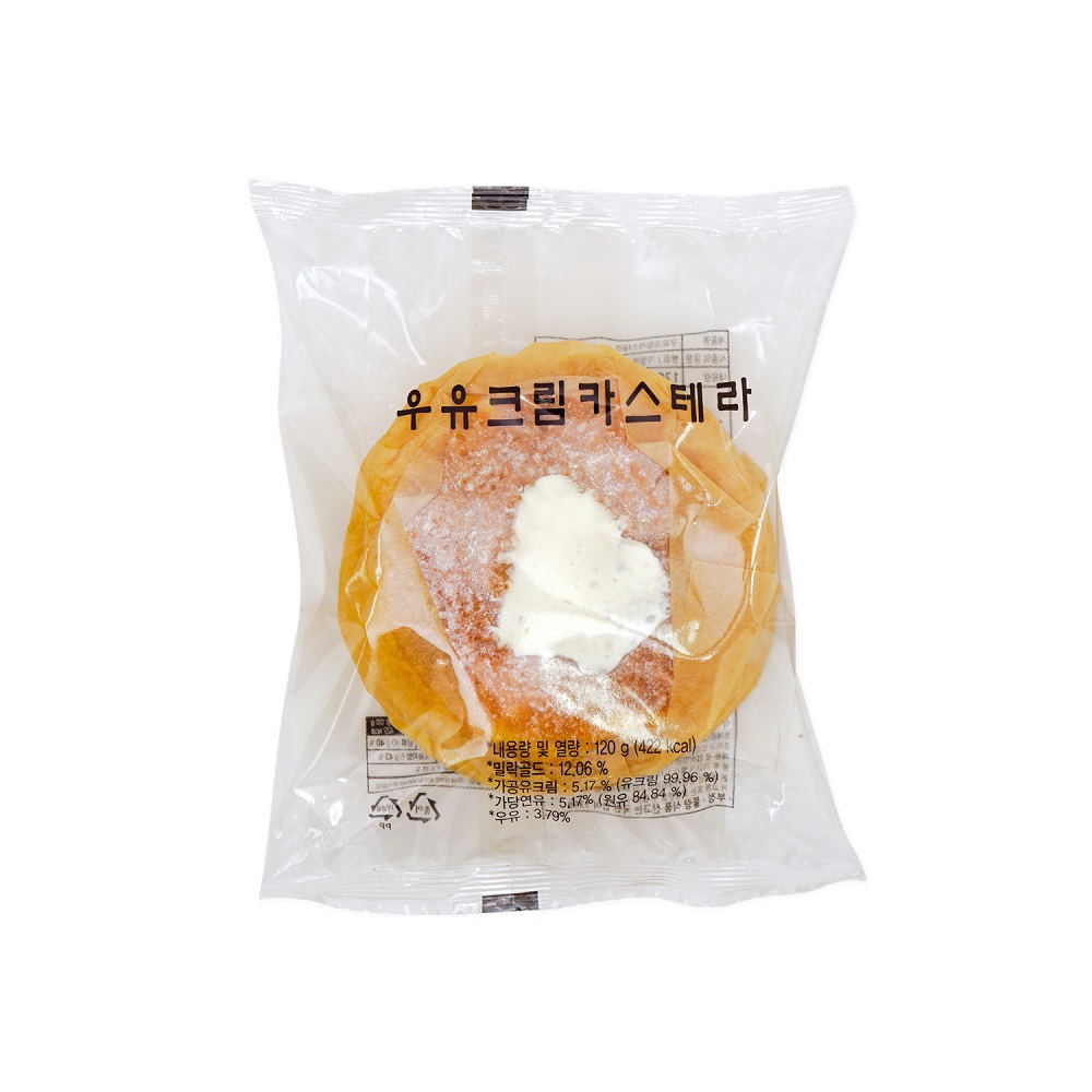 우유 크림 카스테라 120g 개별포장, 바로 먹는 냉동빵 : 알앤알코리아