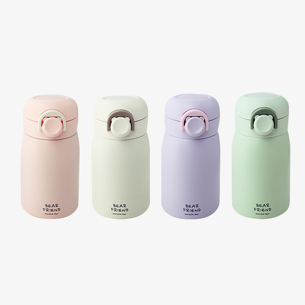 트래블앤쿡 베어프렌드 원터치 스텐 보온 보냉병 260ml 어린이보온병 미니텀블러 : 트래블앤쿡