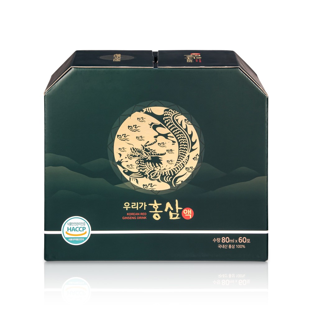 피곤할때 홍삼액 홍삼효능 사포닌 80ml 60포 10개씩 6박스(우리가홍삼 자체제작) : 우리가홍삼