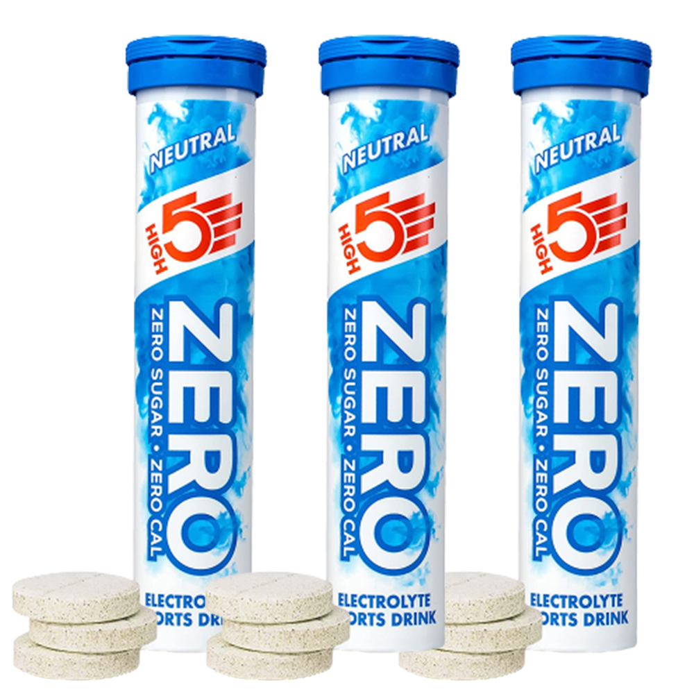 HIGH5 Zero Electrolyte Hydration Tablets Neutral 하이파이브 무설탕 전해질 발포 비타민 C 뉴트럴 20정 3팩 : 에어바잉
