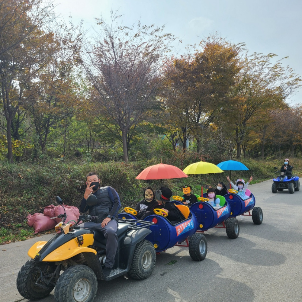 가평 어린이 깡통열차 ATV 사륜바이크 액티비티 강촌 산악 강변 레저 : 캠프월드레져