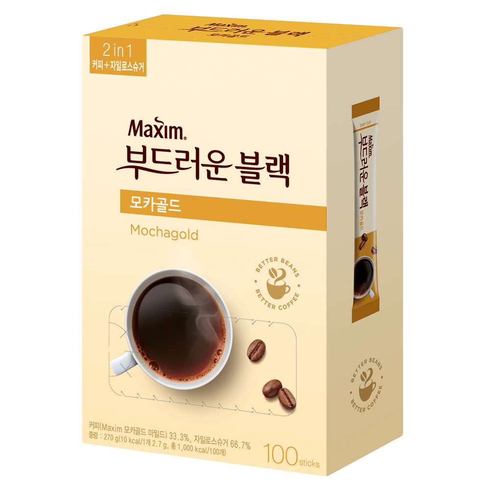 맥심 부드러운블랙 오리지날100T 모카골드 아라비카100 민트 설탕 아메리카노 믹스커피 : 디라이스