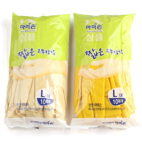 고무장갑 마미손 명진 단미니 심플 S L 소량 : 강대리상회