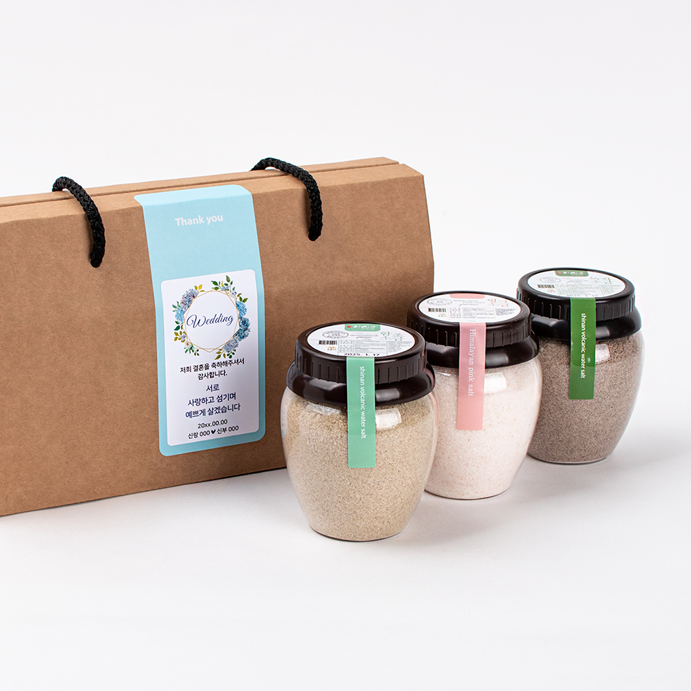 함초소금 녹차 핑크솔트/결혼 돌 잔치 칠순 팔순 조문 웨딩 교회 회사 결혼식 소금 답례품 : 온라인 소담