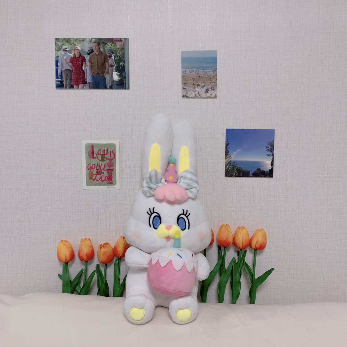 리코인형 하트 생일케이크 생일축하 생일선물 토끼인형 : 푸실속아토