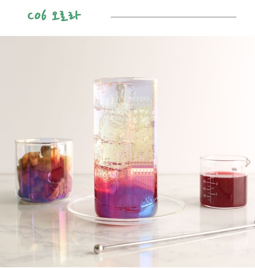 MAKA 오로라 내열유리 머그컵 홀로그램 글라스 레인보우 700ml c06 : 동이그릇이야기