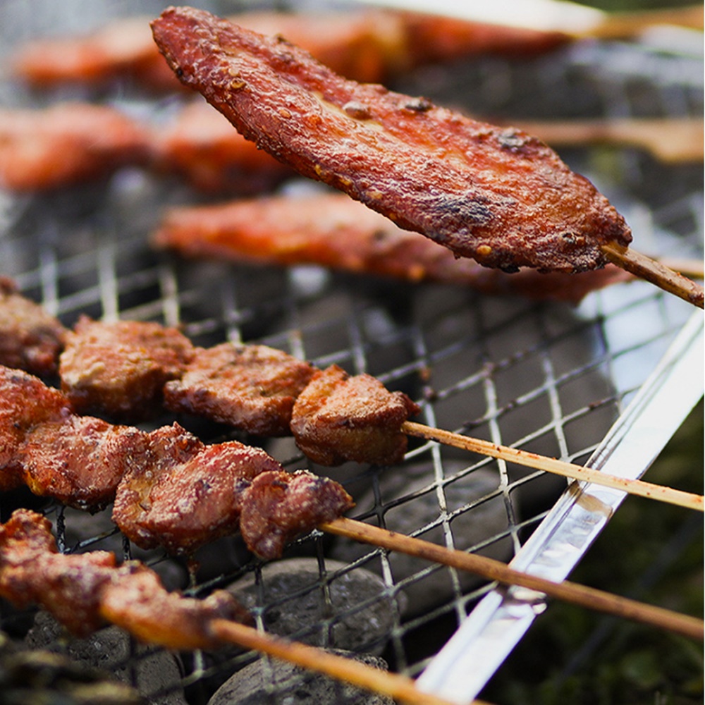 파닭꼬치 숯불닭 새우 염통 꼬치구이 양꼬치 불판 : 싱굿즈