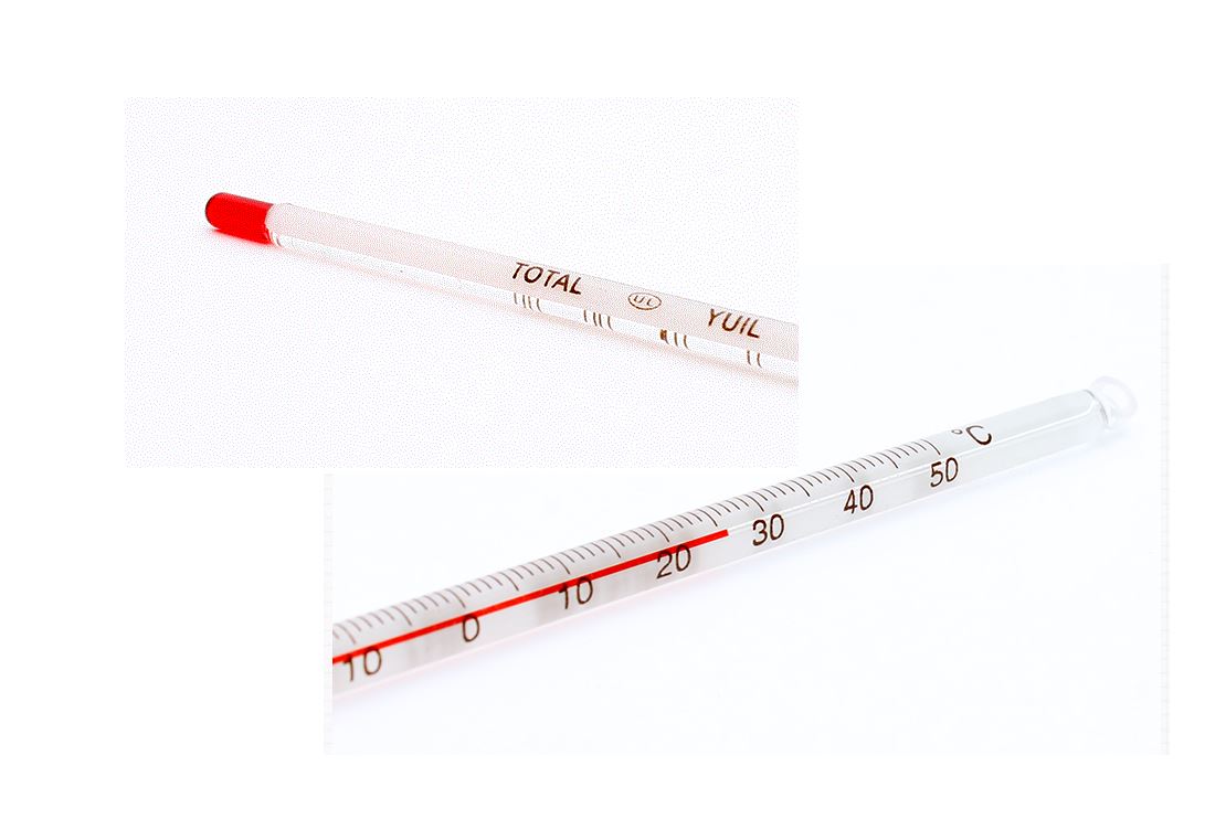 [10개]아날로그 유리 막대 학교 실험 교보재 유일알콜온도계 AL-50℃ -30 -50℃ : 푸른망고